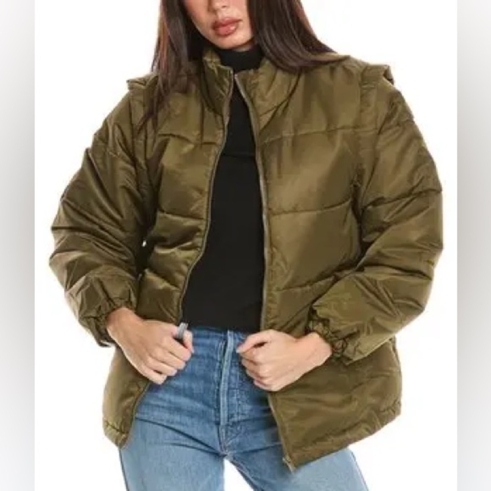 $158 NWT weworewhat Women's Olive Puffer Jacket vest xs fall winter school